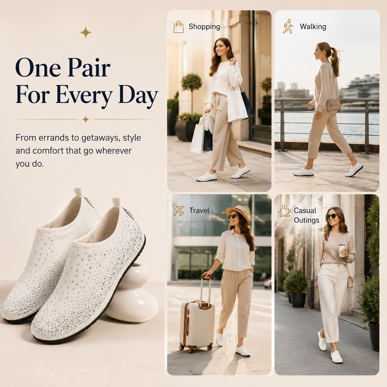 Glamies™ Crystal Comfort Slip-Ons